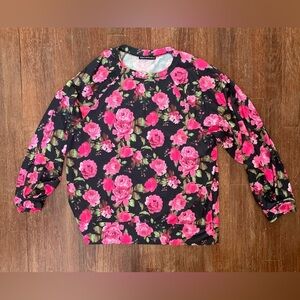 Nally & Millie Knit Pullover in Rose Print